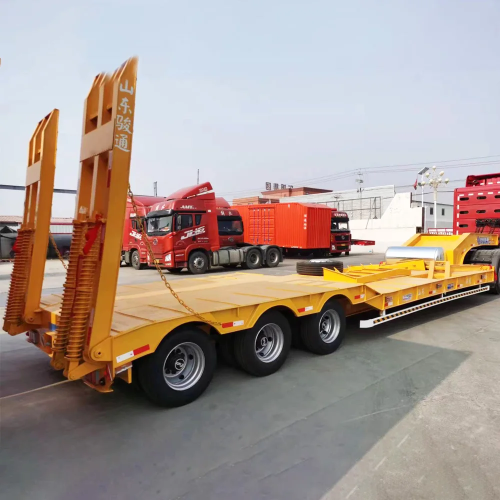 Lowbed Semi Trailer China Lowboy Semi Trailer with Low Prices 60-80 T 3/4/6 Axls Low bed Semi Trailer