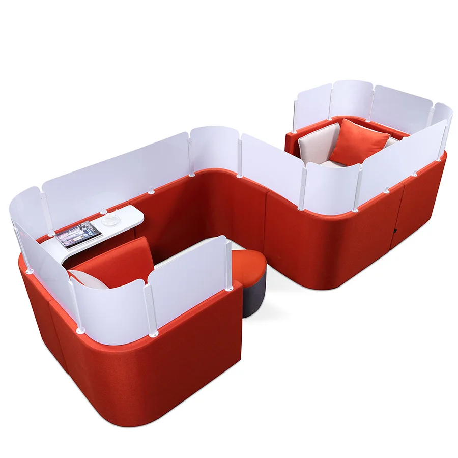 Alcove Seating Sofa Fabric Private Space Conference Meeting Office Sofa Set