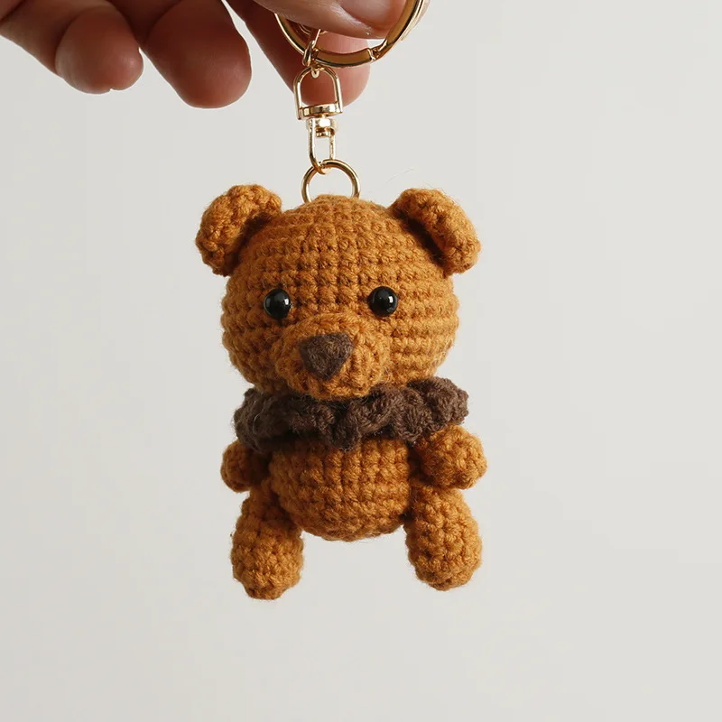 New 100% cotton crochet bear amigurumi keychains for gift