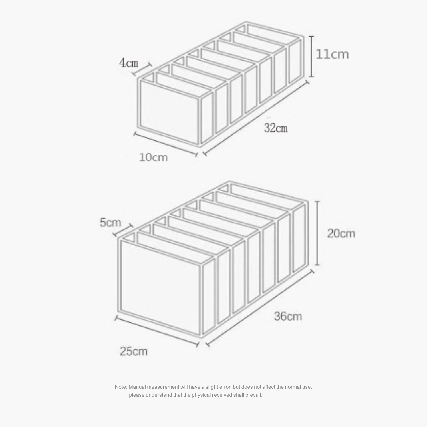 Breathable visual drawer divider storage box with quality nylon mesh fabric for jeans underwear T-shirt closet organizer