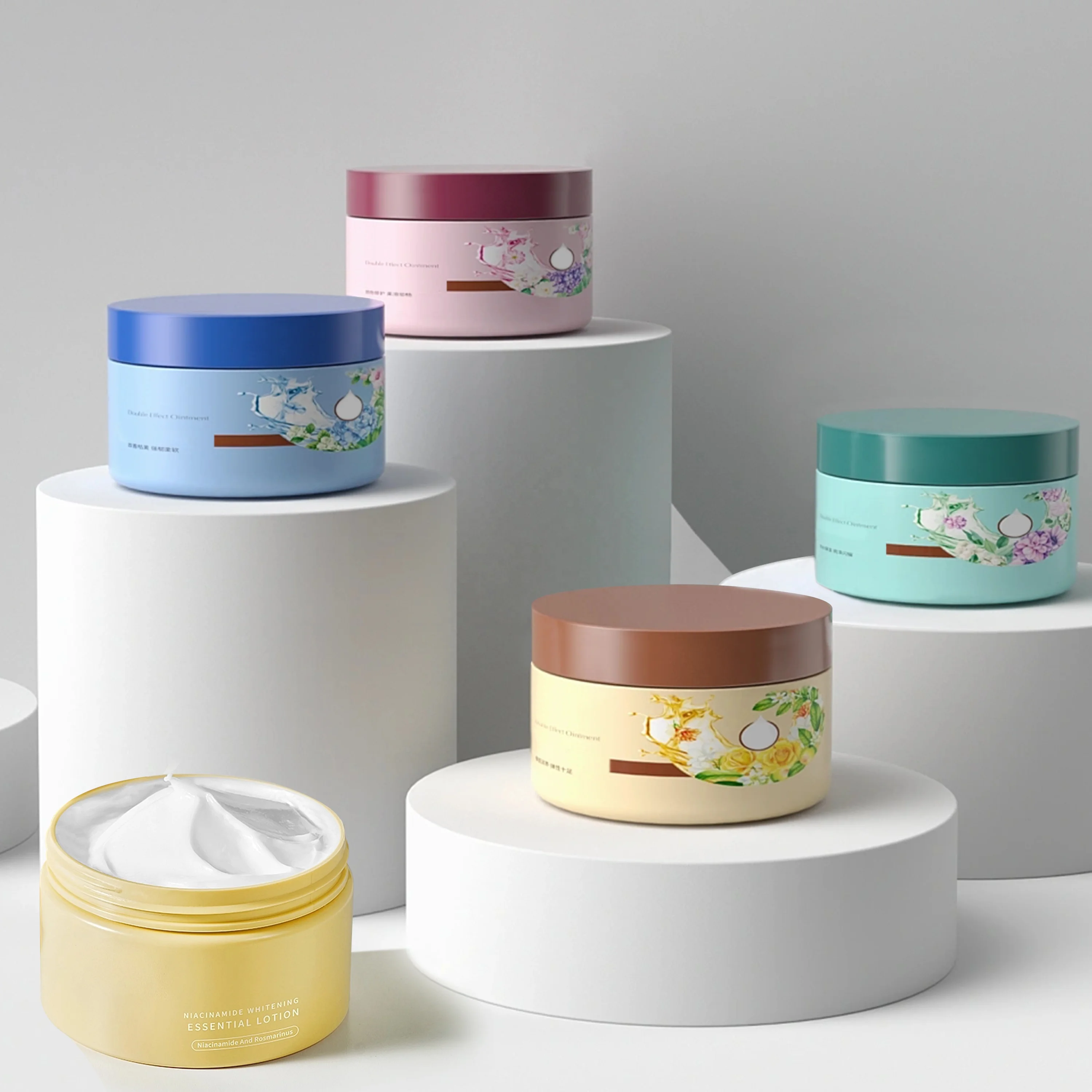 15g 30g 50g 100g Cosmetic Round Shape Amber Black Acrylic Jar Container / Elegant Empty Cream Jars