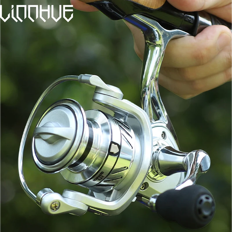 LINNHUE Reel Fishing GA1000-7000 Cheap Full Metal Spinning Reel Carp All Metal Body Seat Fish line Wheel Sea Fishing Reels