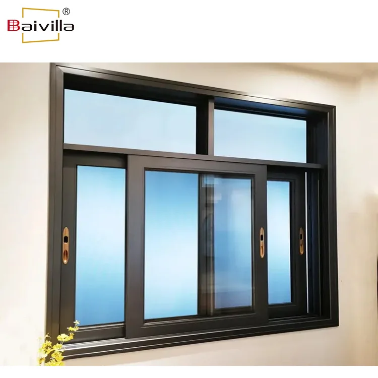 Пользовательские алюминиевые окна и двери алюминиевые с двойным остеклением закаленное стекло 3 дорожки раздвижные окна