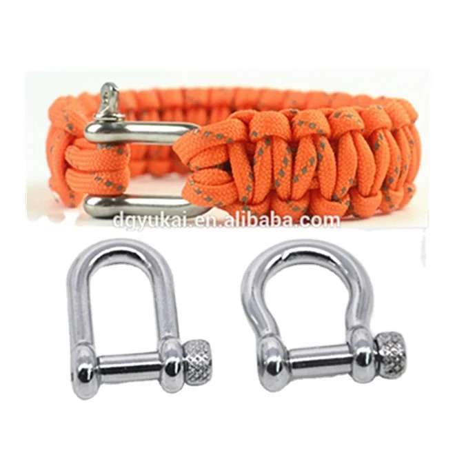 Yukai wholesales metal adjustable buckle paracord bracelet shackle