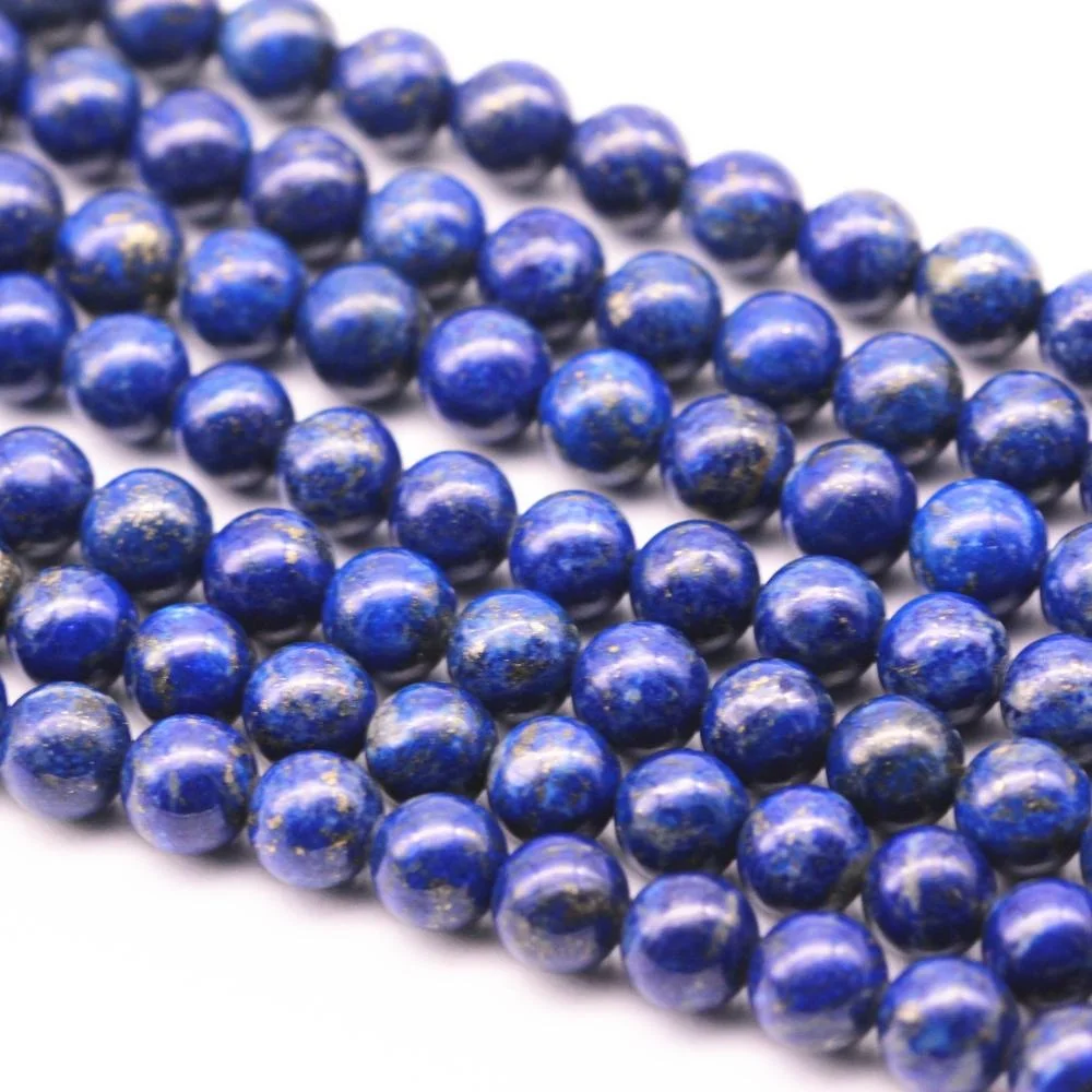 4~12mm Grade AA Natural Lapis Lazuli Smooth Round Gemstone Loose Beads 15.5' per strand