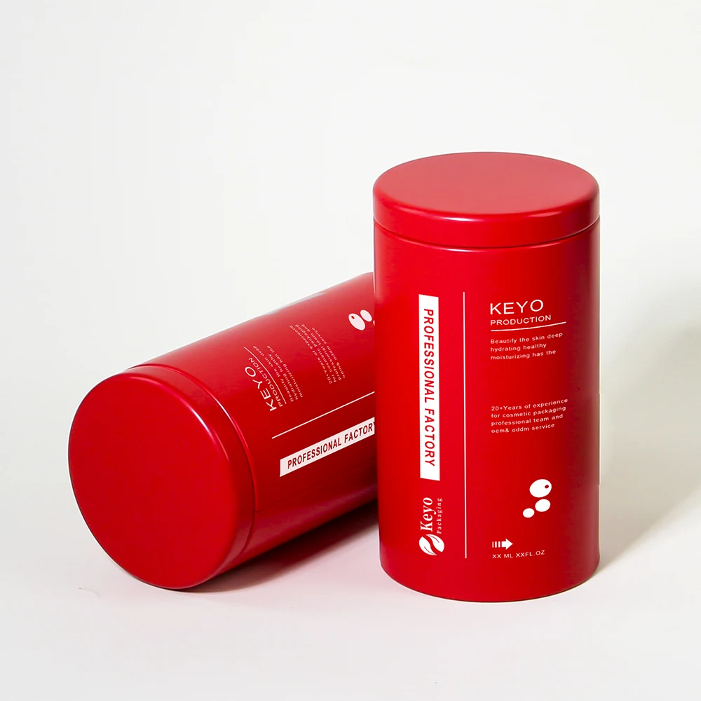 5oz 8oz 10oz Wholesale Printing Design Airtight Round Matte Red Jar Custom Coffee Tin Can Tea Metal Tins Container With Lid