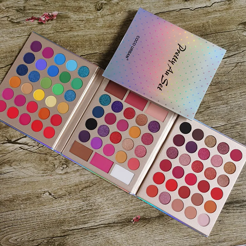 
Hot Sale OEM Cosmetics Wholesale 86 Color Folding Highlight Natural Glitter Eyeshadow palette Matte Private Label Eye Shadow 