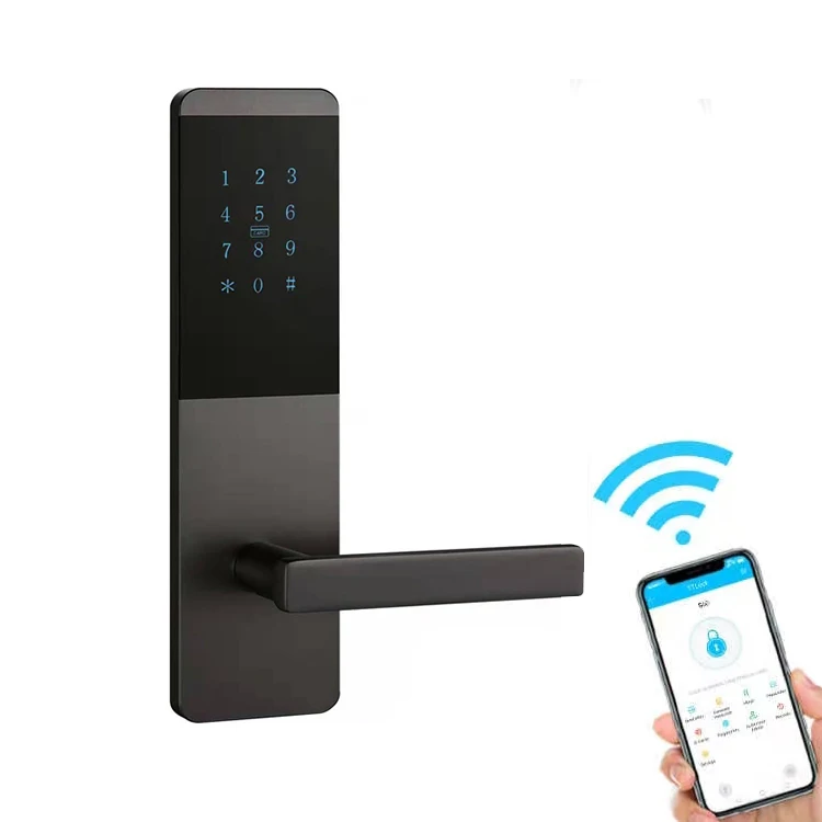 Aluminum Alloy APP Controlled Pin Code Card Hotel Door Lock WIFI with Remote Control