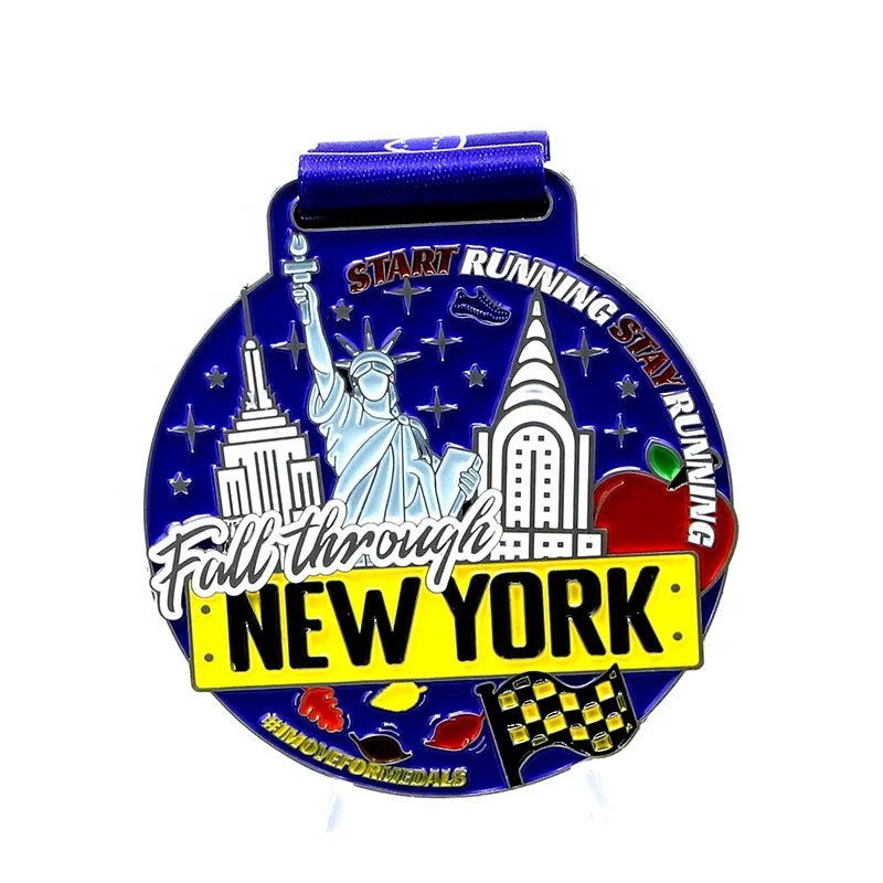 WTD Custom Running Medal Metal Silver with Glitter Craft Special Inclusive Sports Medals