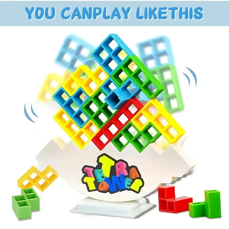 Kids Balance Building Blocks Toy Balance Stacked Tower Game Swing High Russian Building Blocks Stack Children Brick Toys