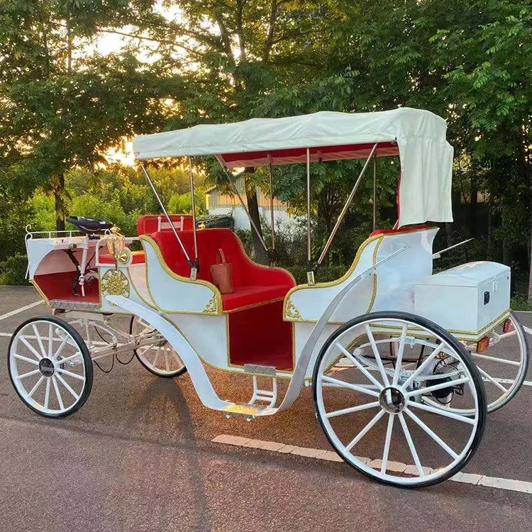 New Design Wedding and Tourist Sightseeing 4 Wheel European Electric and Horse Drawn Carriage/Horse Wagon/Horse Cart for Sale