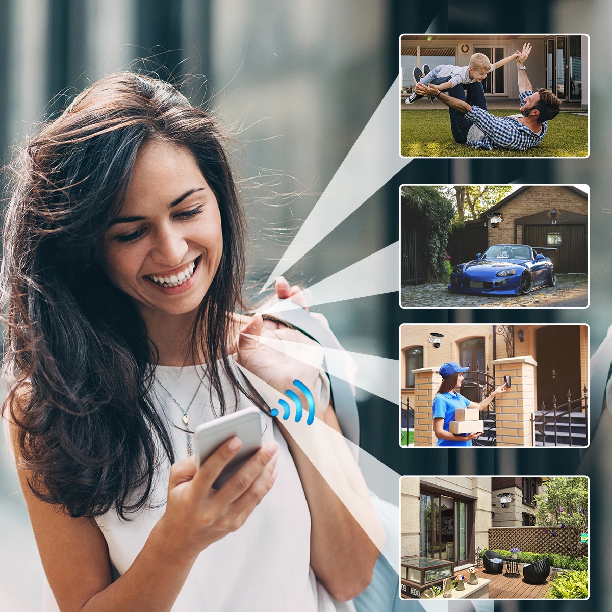 Solar Outdoor Surveillance Camera Wifi Surveillance Camera Solar Energy Sim Card Wireless 4G IR Motion Detection Night Vision