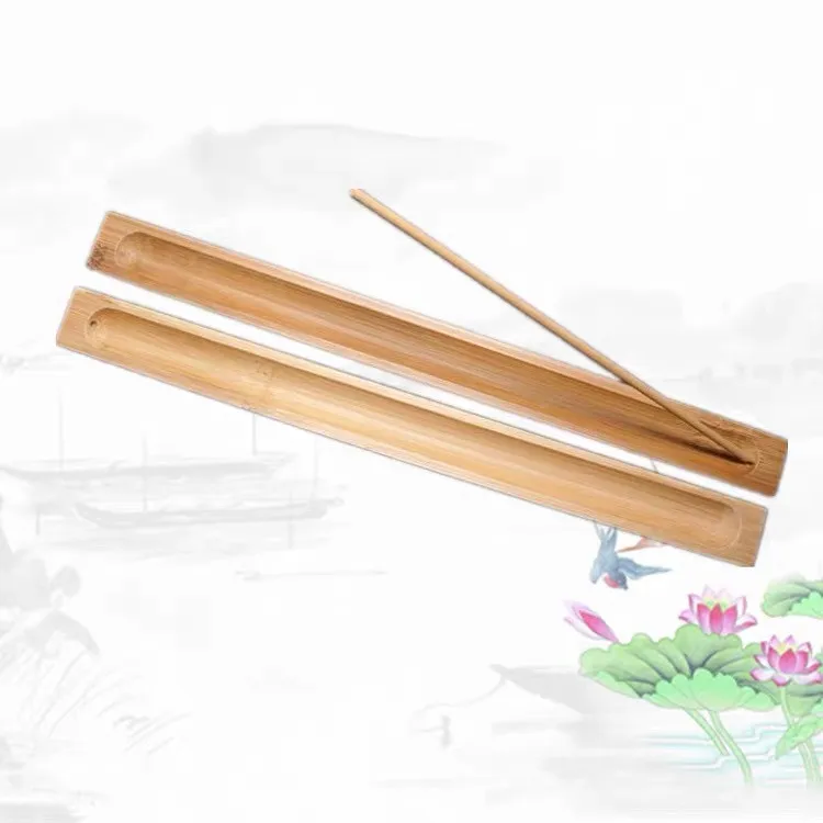 Bamboo Incense Burner and Cone Incense Holder with Ash Catcher