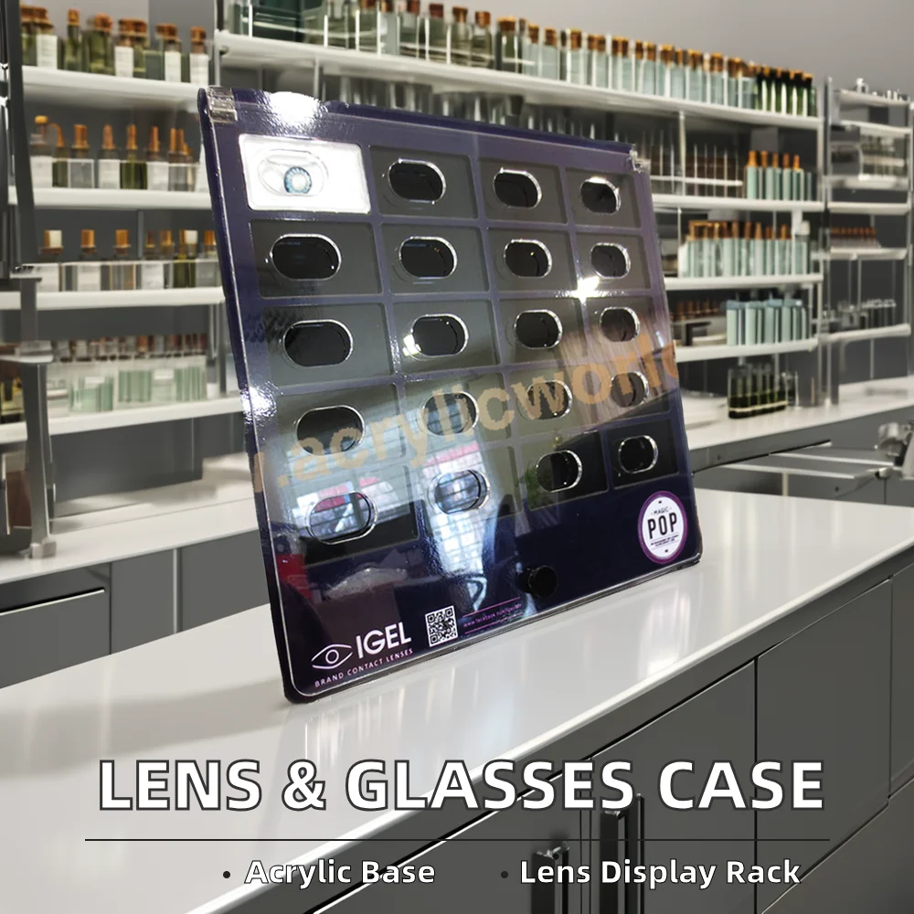 Jihong Wholesale Customized Acrylic Contact Lens Display Box 3-4mm Thick Glasses Storage Box for Display Stand Use