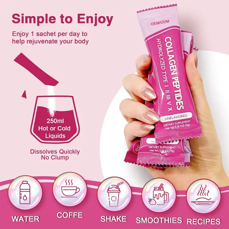 High Quality Super Collagen Peptides Supplement Hydrolyzed Powder With Vitamin C OEM Drinking for Skin