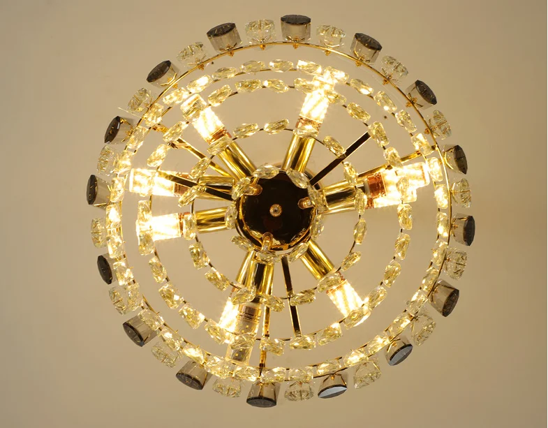 Luxury Round Indoor Egyptian Gold Oval Led Home Modern Crystal Chandeliers Hanging Light Hotel Foyer Staircase Designer