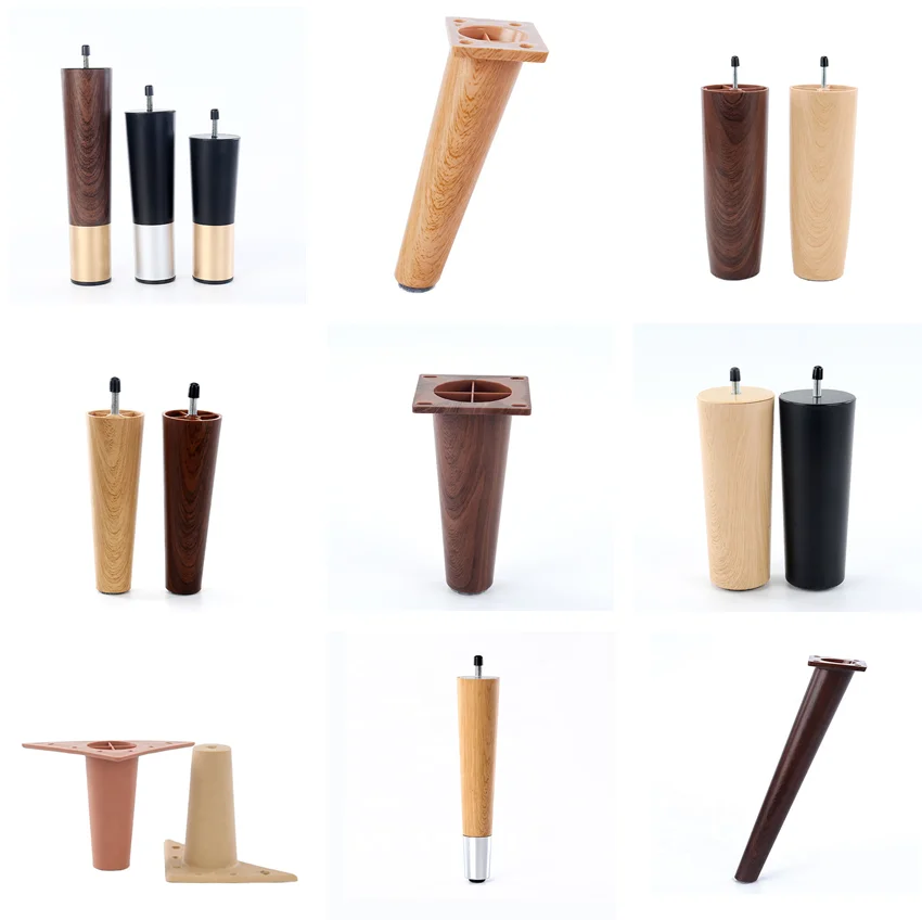 Professional manufacturer adjustable multicolor ABS cone imitated wood grain bed legs