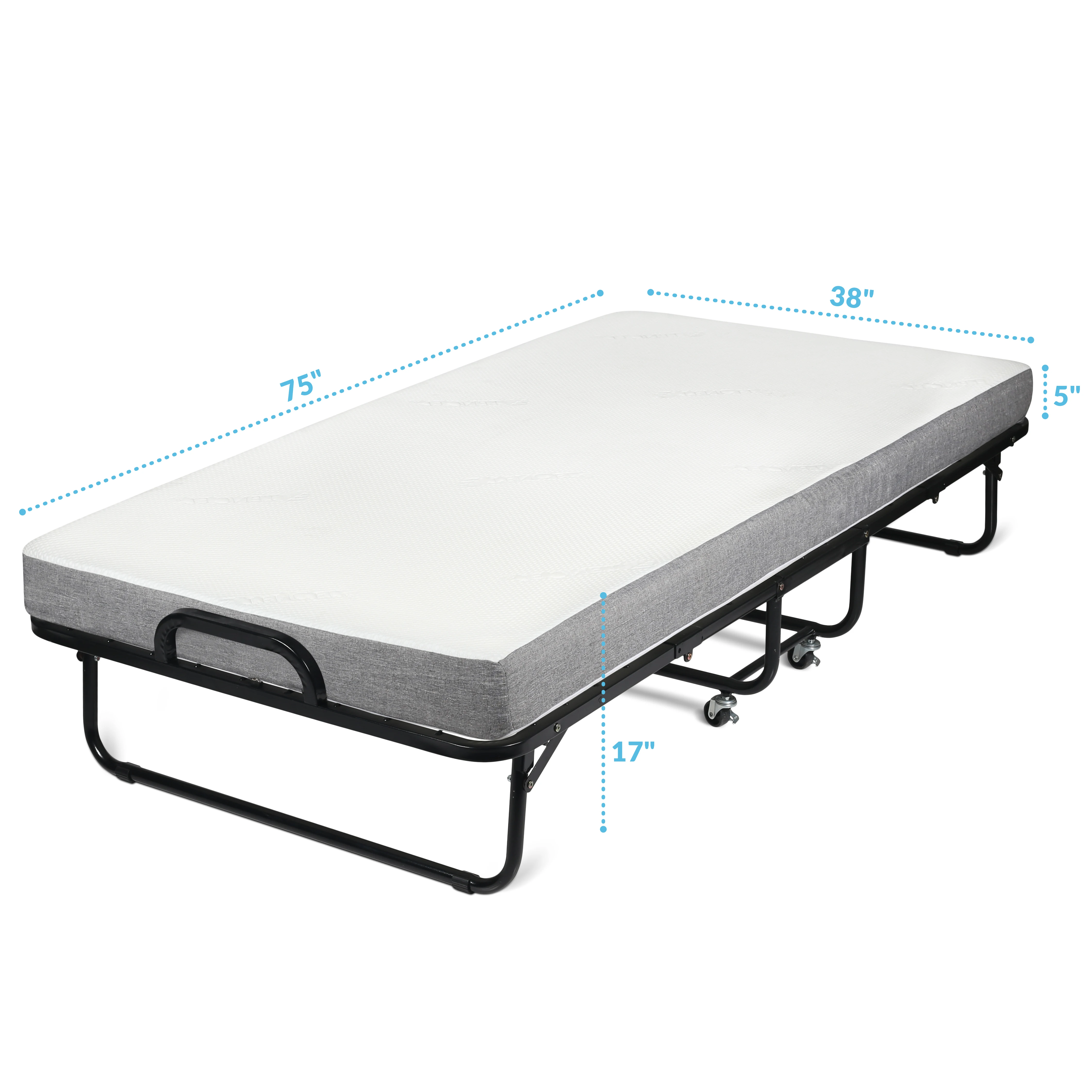 Modern Durable Folding Bed with Foam Mattress and Wire Lattice Frame Cheap Trundel Bed