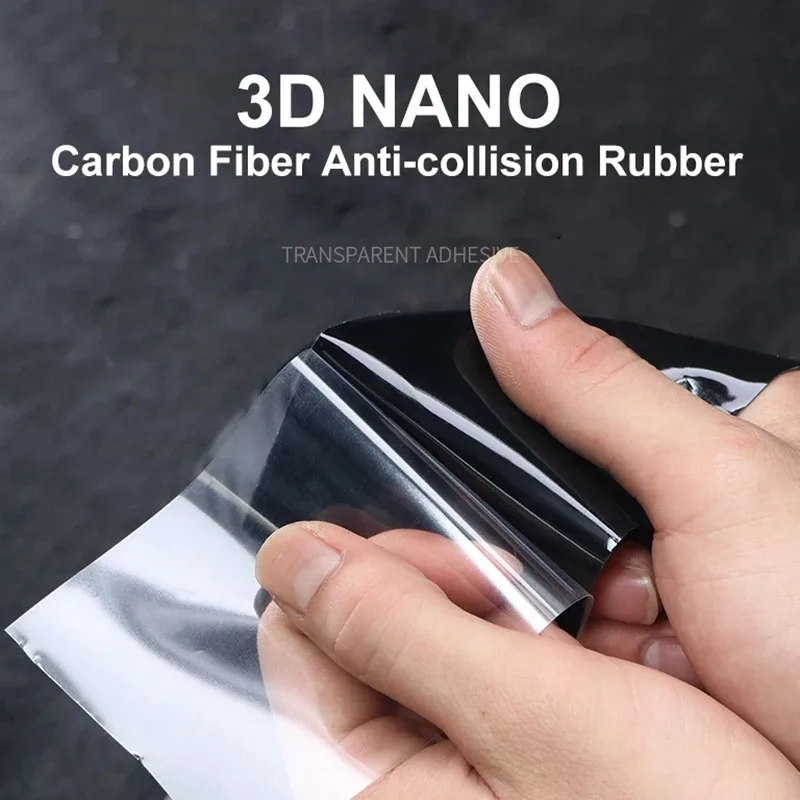 Wholesale 3D Carbon Fiber Sticker Car Threshold Protective Film Anti Scratch Waterproof Matte Black Nano Sticker for Car Body