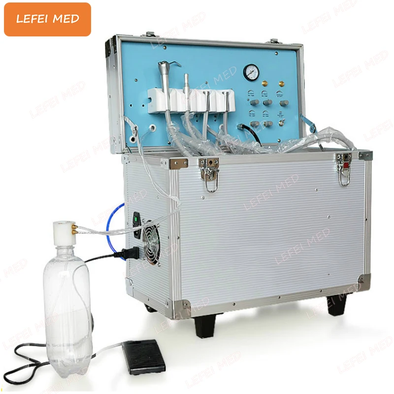 LFDEN-Q32 стоматологический мобильный турбинный блок воздушный компрессор Стоматологическая тележка портативная стоматологическая установка с бесшумной компрессорной турбинной тележкой