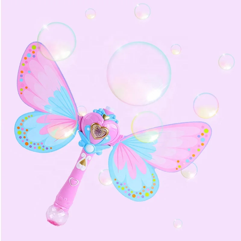 High Quality Electric Bubble Gun Toy Plastic Princess Magic Stick Bubble Machine For Kids