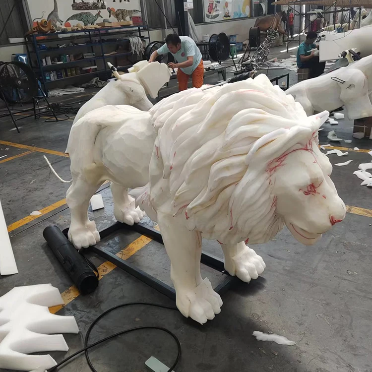 Theme Park Life Size Realistic Animatronic Animal Realistic Lion Model