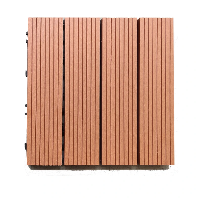 Interlocking Waterproof Composite Deck Tile WPC Interlocking Solar Decking Tiles for Patios Roof Gardens WPC Flooring Tiles