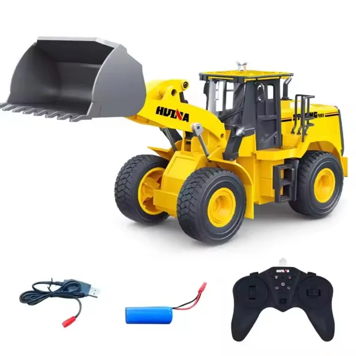 Huina 1552  1/16 Scale 11 channels  Semi-Alloy Remote Control Loader  Metal Construction Bulldozer Vehicle Truck Model Toy