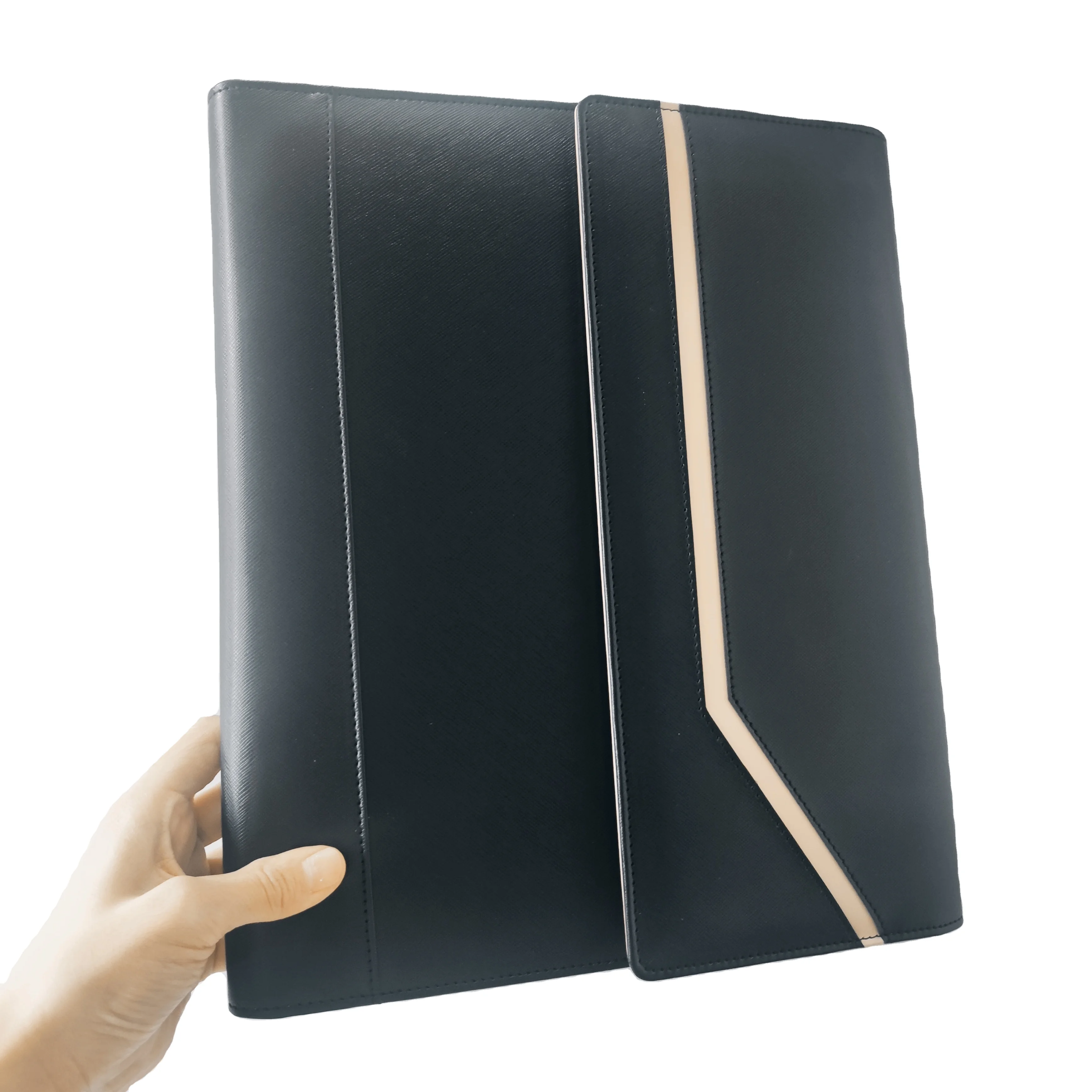 Индивидуальные пользовательские разные размеры A4 B5 тонкий Padfolio кожаный портфель Папка Бизнес-портфолио для мужчин