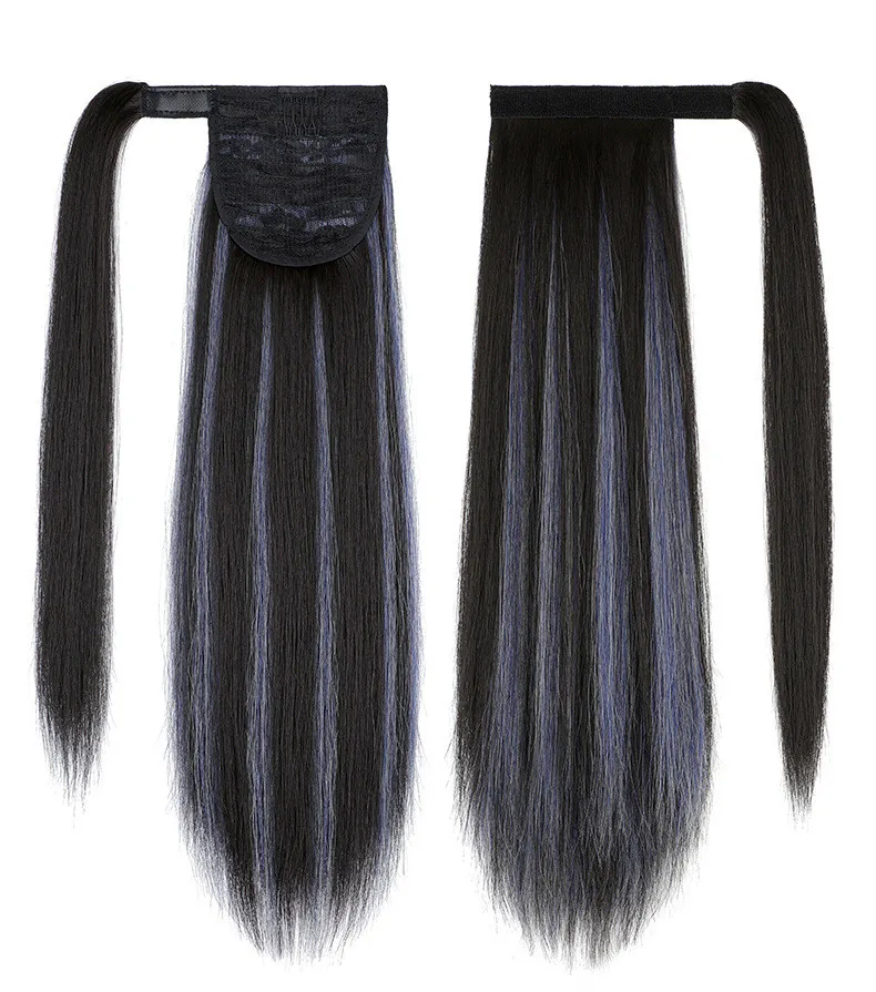 Горячая Распродажа Модный женский цвет конский хвост длинные прямые волосы парик конский хвост градиентные цвета прямые волосы конский хвост