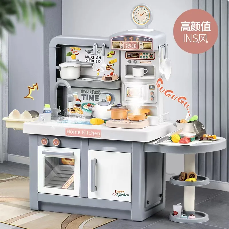 Новая детская игрушка для кухни сенсорный индукционный повар ролевая игра конкурентоспособная цена большой paly Дом 98 см с распылителем кухонный набор