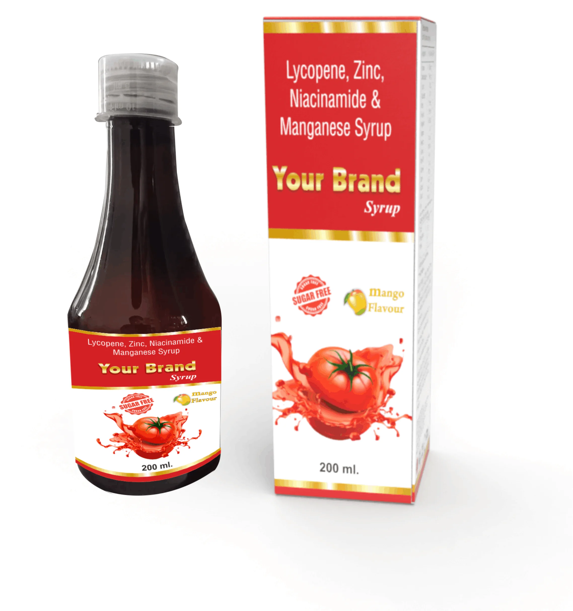 Bulk Supply High Quality Private Label Lycopen Zinc Niacinamide and Manganese Syrup for Good Health For Export