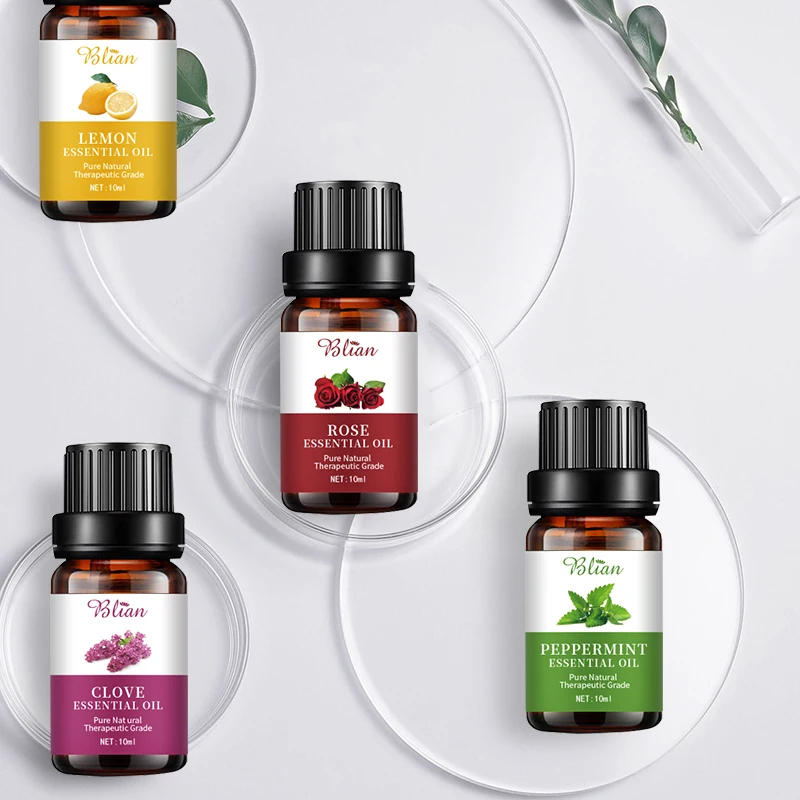 Custom Therapeutic Grade 3 Pcs Bluk 100% Pure Natural Organic Rose Lavander aromatherapy Essential Oil set