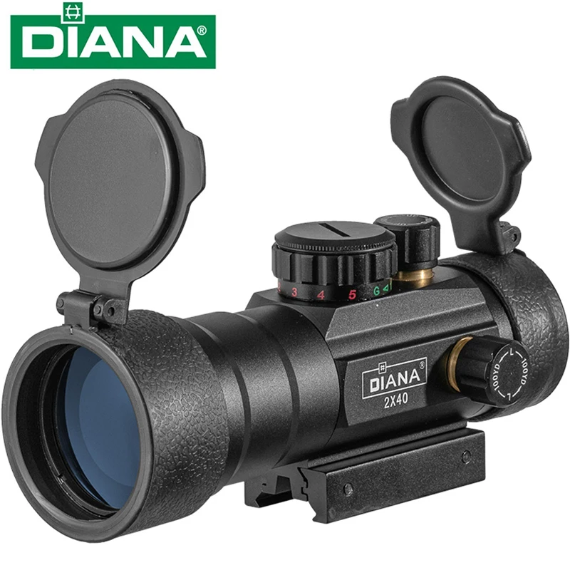 DIANA 2x40 зеленый красный точечный прицел тактическая оптика подходит 11/20 мм для охоты