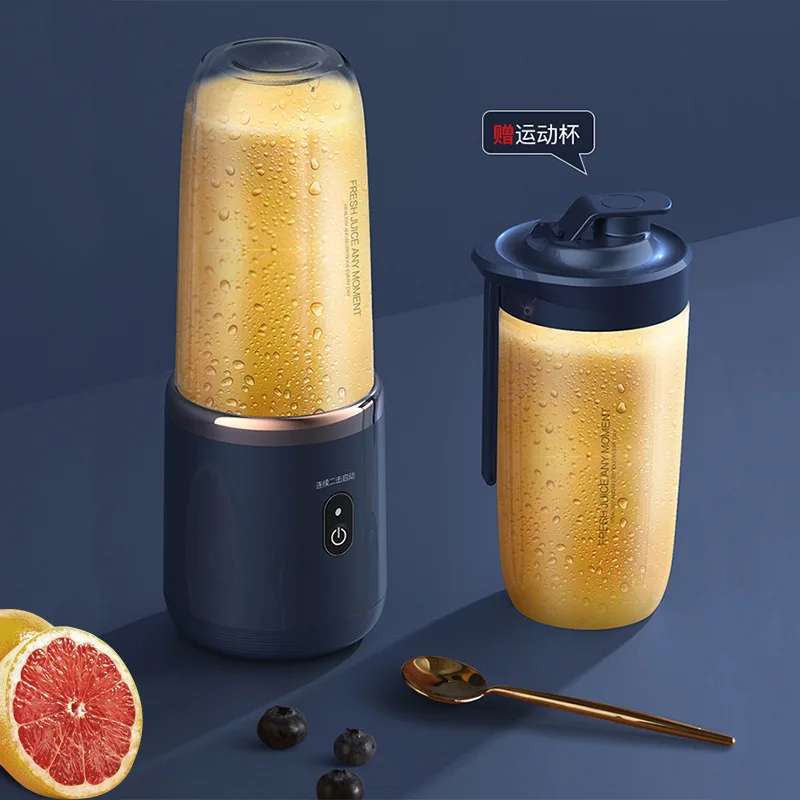 Custom Logo Fresh Juice Portable Blenders and Mini Fruit Smoothie Milkshake Mixer Bottle with Multifunction Drink Cup