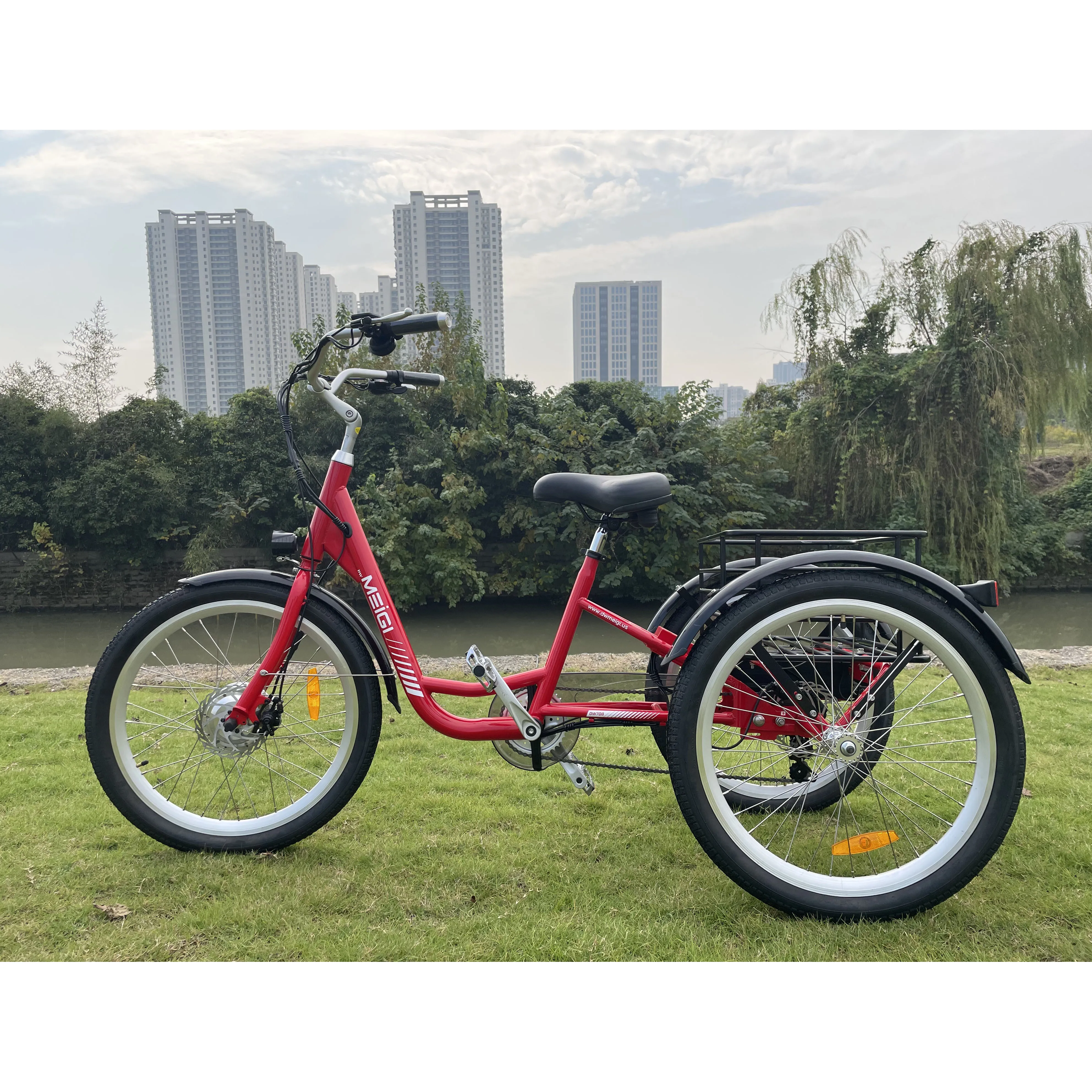 MEIGI Newest  E Trike Cargo Bike 350W Motor 3 Wheel Electric Tricycle China With LED Display For Adults