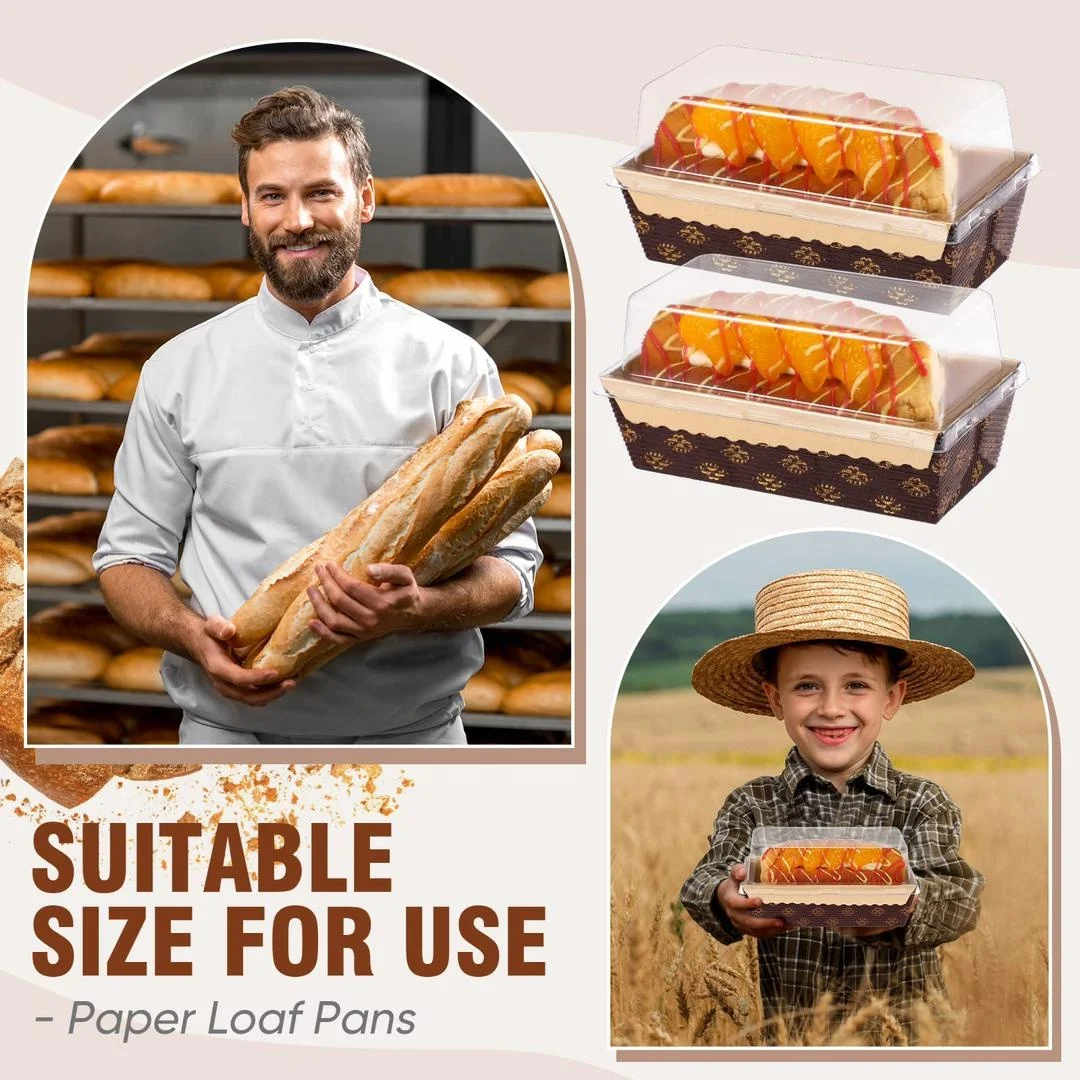 Heat Resistant Panettone Cup Cake Corrugated Paper Tray Cake Paper Mold For Baking Pan Cupcake pans with lid Junior Loaf Liner