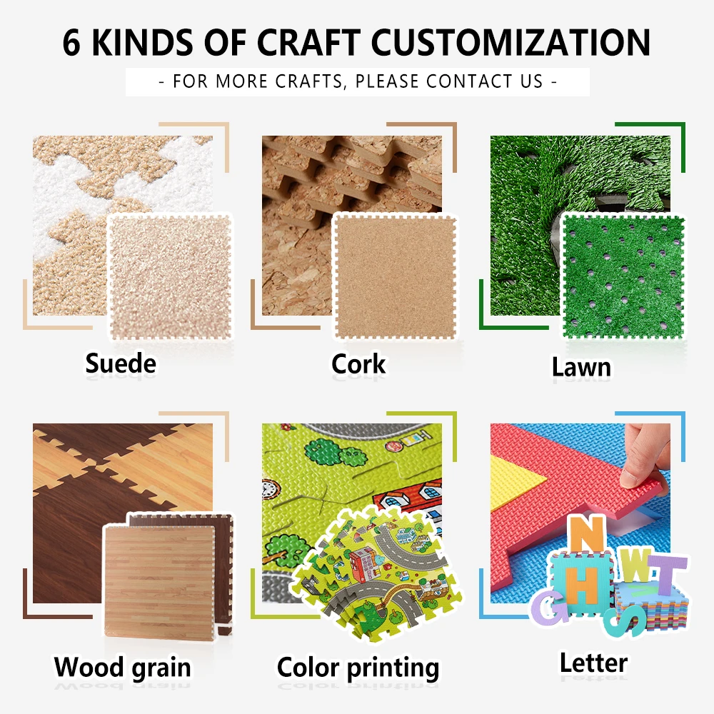 EVA Puzzle anti slip felt carpet cute print elder foot mat