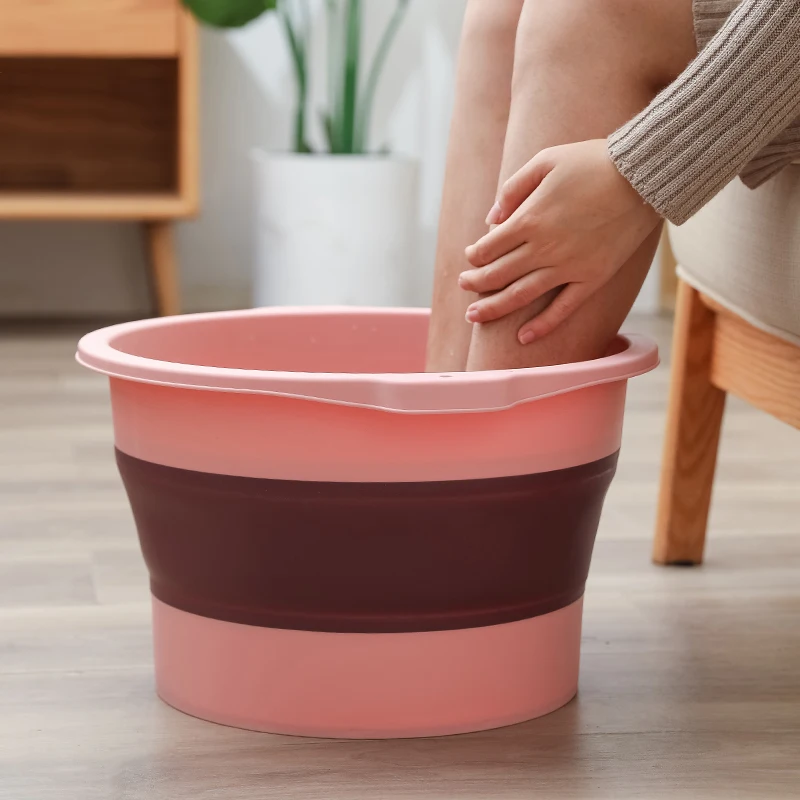 Portable Relax Foldable Soaking Bucket Basin Bowl Collapsible Pedicure Foot Massager Folding Footbath