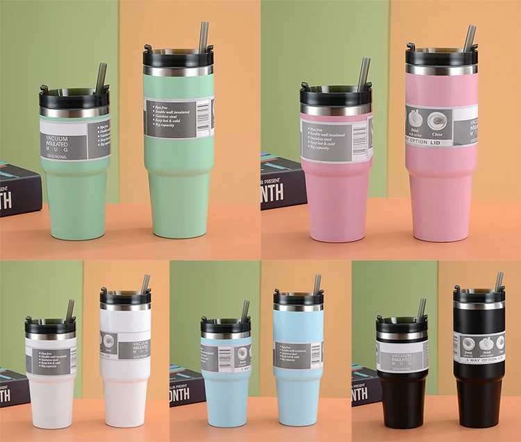 Diamond Painting Vacuum Insulated Travel Car Mug Cup 20oz 30oz Double-wall Stainless Steel Tumbler with Lids and Straw