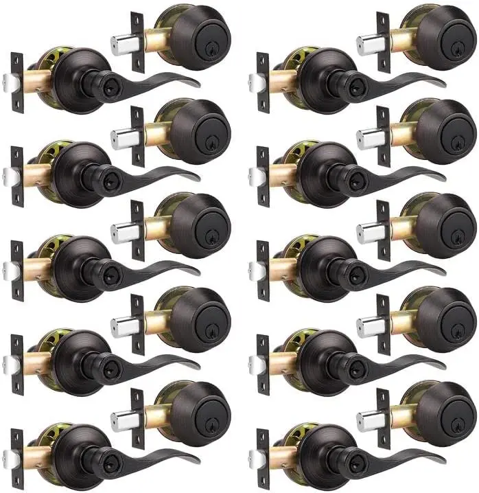 america popular Steel Zinc Alloy Bathroom Wood Door Security Hidden Door Handle Lock Mortise Lock Set Door Lock