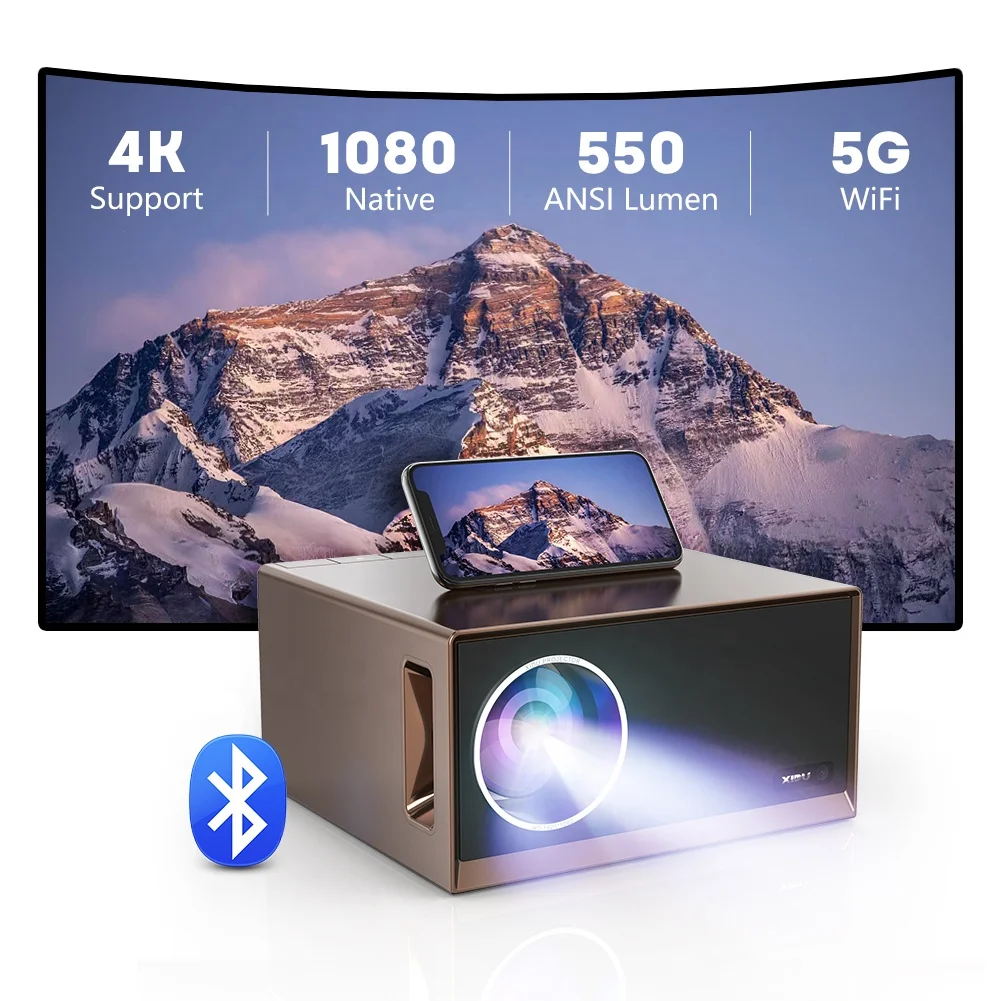 Новый проектор XIDU S1 4K, видеопроектор с ЖК-дисплеем, 12000 люмен, Full HD 1080P, Smart Android 9,0, светодиодный домашний кинотеатр с Wi-Fi, проектор, проектор