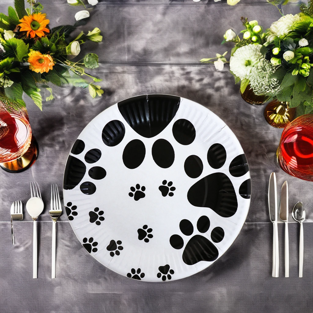 40 Pieces Dog Paw Print Birthday Party Supplies20 plates and 20 napkins Birthday party decorations for Kids Baby Showercustomize