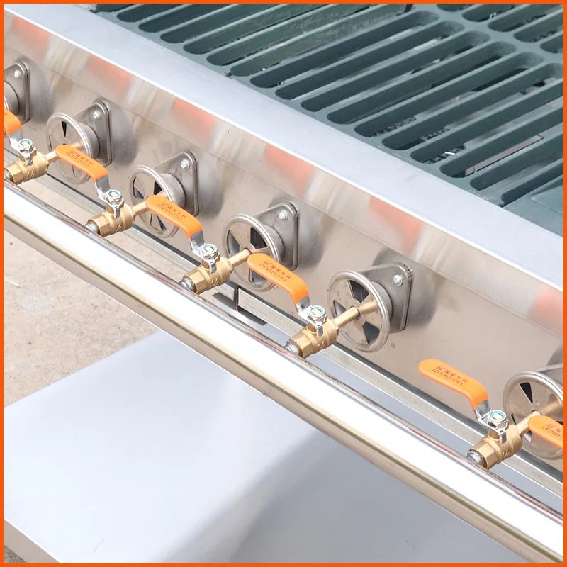 China Manufacturer Commercial Gas Stove Burner 4/6/8/10 Burner Korean Restaurant Table Top BBQ Grill