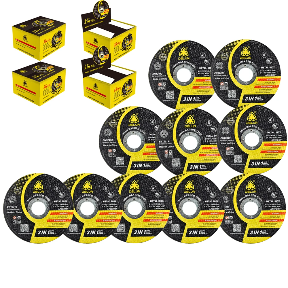 DELUN Hot Sale EN12413 Standard metal Cutting Disc cut off wheel with 1 mm Thickness for Angle Grinder