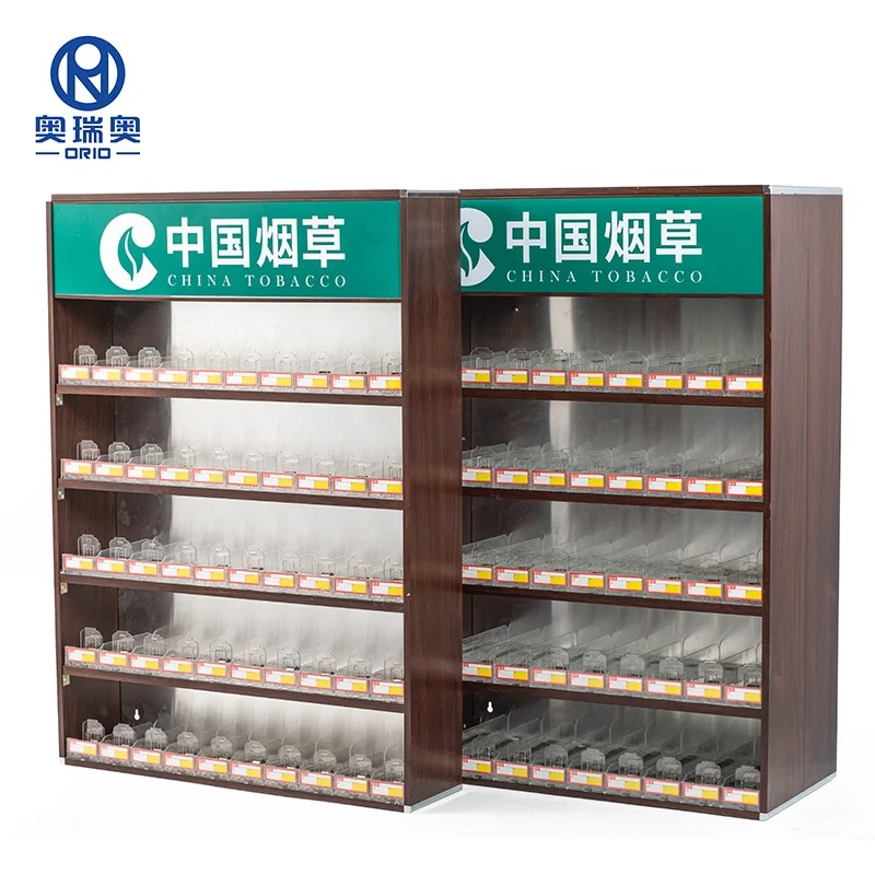 aluminum factory wholesale metal supermarket shelf  tobacco cigarette display cabinet