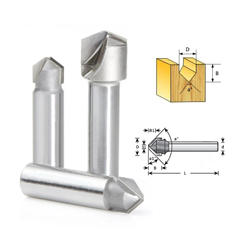 WEIX ACP Panel V Grooving Router Bit Aluminum Sheet Milling Cutter for Cutting Metal