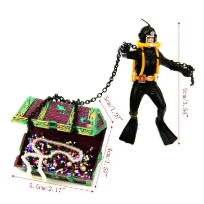 
Aquarium plastic fish tanks decoration Treasure seeking frogman 