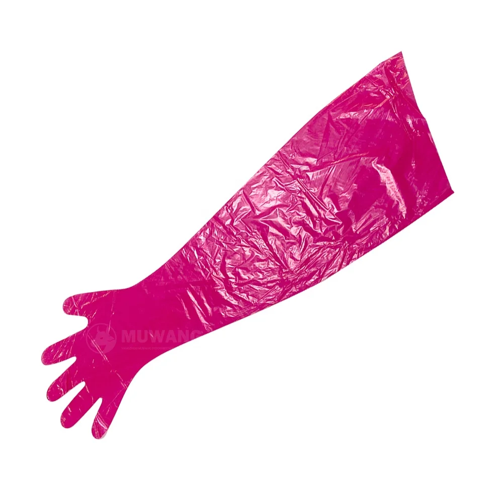 Factory hot sale Veterinary instruments long sleeve plastic artificial insemination examination gloves