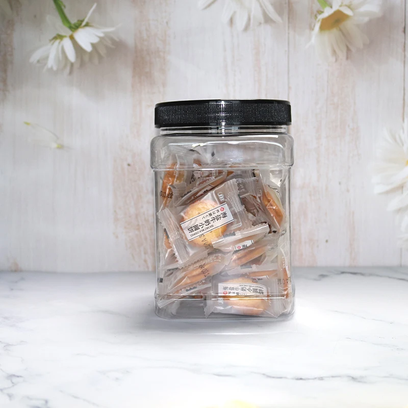 MAYSURE Custom Label 1000ml 1200ml 1500ml 1800ml 2000ml Plastic Storage  Bottle Food Grade PET Plastic Jars With Lid